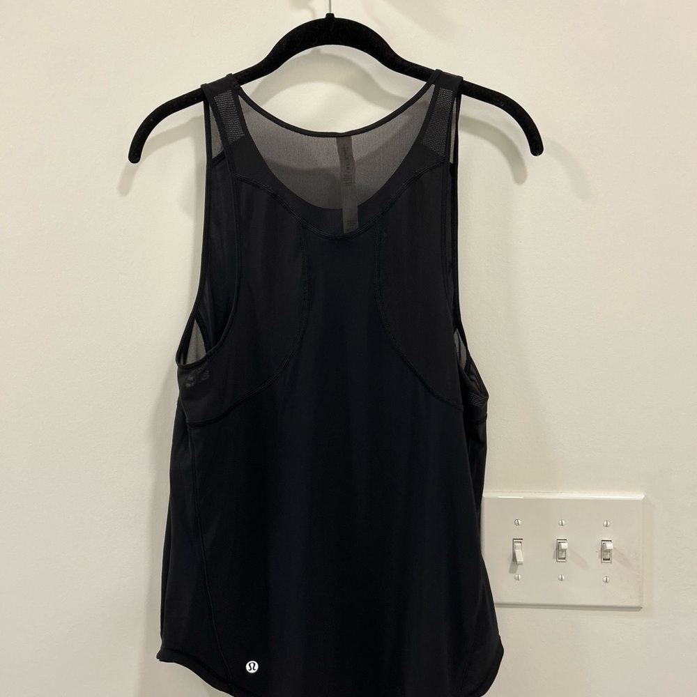lululemon athletica Black Sheer Panel Tank Top